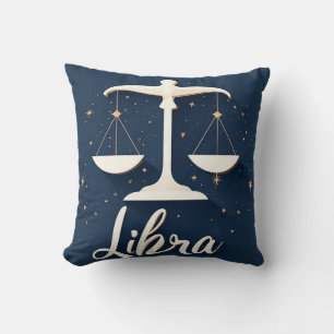 Libra Sterrenbeeld Icoon met Gebalanceerde Schalen Kussen