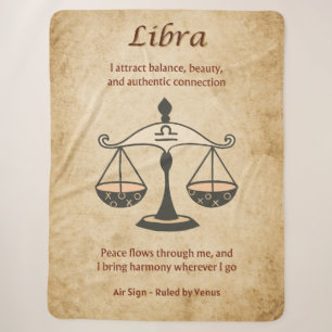 Libra-sterrenbeeld met Gebalanceerde Affirmaties Sherpa Deken