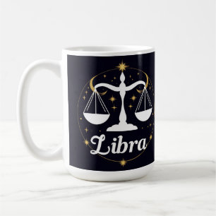Libra Sterrenbeeld Symbool met Sterren en Weegscha Koffiemok