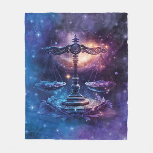Libra Sterrenbeeld Watercolorontwerp Fleece Deken