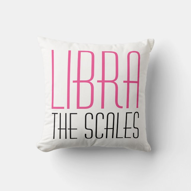 Libra The Scales Initialen Typography White Zodiac Kussen (Voorkant)