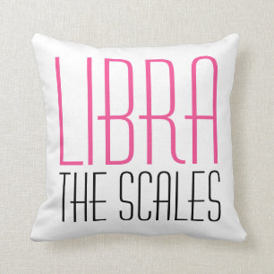 Libra The Scales Initialen Typography White Zodiac Kussen