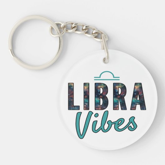Libra Vibes Acryl Sleutelhanger (Voorkant)