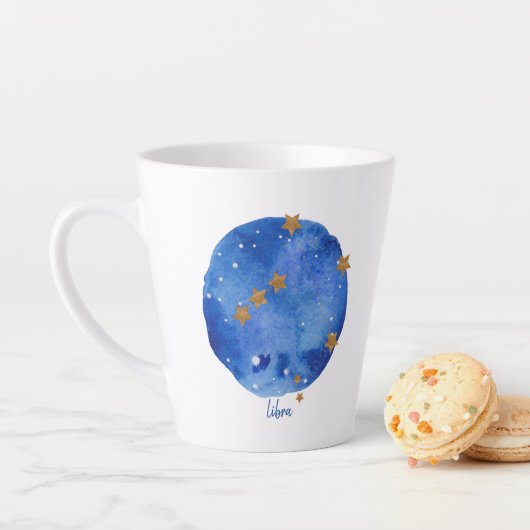 Libra Waterverf Night Sky Constellation Zodiac Latte Mok (In situ)