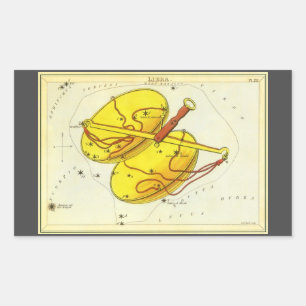 Libra Weegschaal Vintage Constellatie Urania's Spi Rechthoekige Sticker
