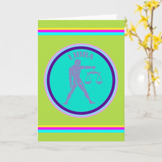 Libra wenskaart kaart (Gele Bloem)