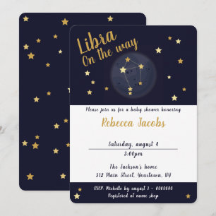 Libra zodiac Baby shower Invitation