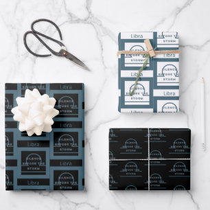 Libra Zodiac Birthday Inpakpapier Vel