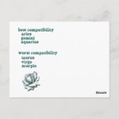 Libra zodiac caractéristiques carte postale (Dos)