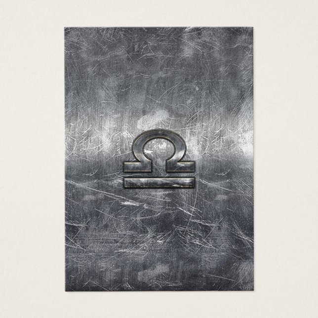 Libra Zodiac Connexion argenté grunge style acier (Devant)