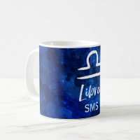 Libra Zodiac Constellation Blue Galaxy Monogram