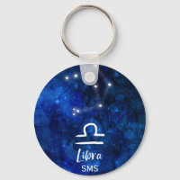 Libra Zodiac Constellation Blue Galaxy Monogram