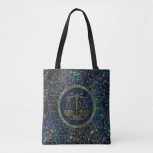 Libra Zodiac Gold Abalone op constellatie Draagtas