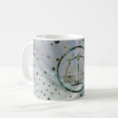 Libra Zodiac Gold Abalone op constellatie Koffiemok (Voorkant links)