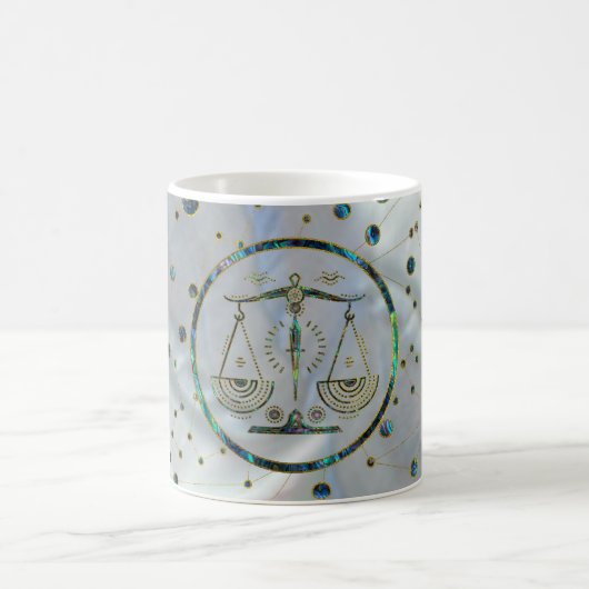 Libra Zodiac Gold Abalone op constellatie Koffiemok (Center)