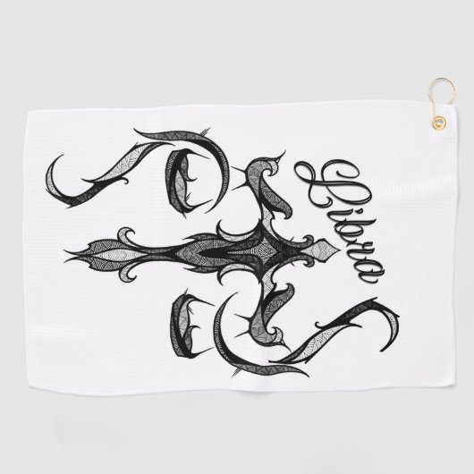 Libra Zodiac Golfhanddoek (Horizontaal)