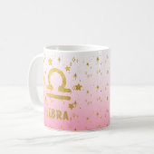 Libra Zodiac Mug d'astrologie bleu et or (Devant gauche)