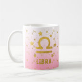 Libra Zodiac Mug d'astrologie bleu et or (Gauche)