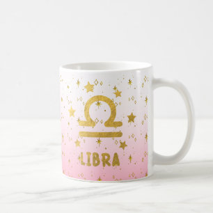 Libra Zodiac Mug d'astrologie bleu et or