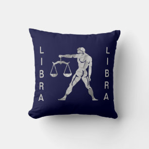 Libra Zodiac Navy Blue American Mojo Pillow Kussen