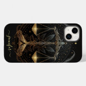Libra zodiac noir et or Coque-Mate coque iphone (Verso (horizontal))