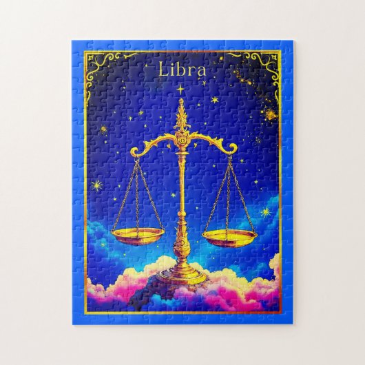 Libra Zodiac Scales in a Star-Filled Sky Legpuzzel (Verticaal)