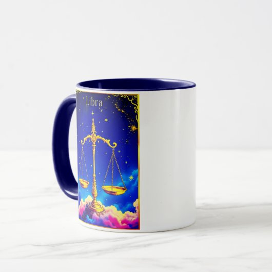 Libra Zodiac Scales in a Star-Filled Sky Mok (Voorkant links)