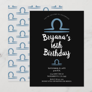 LIBRA Zodiac September Oktober Birthday Astrology Kaart