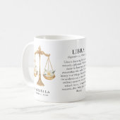 Libra Zodiac Sign Horoscope Personalized Gift Koffiemok (Voorkant links)