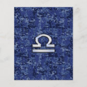 Libra Zodiac Sign on blue digital camo Flyer (Voorkant)