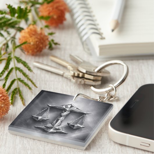 libra zodiac sign sleutelhanger (Voorkant Rechts)