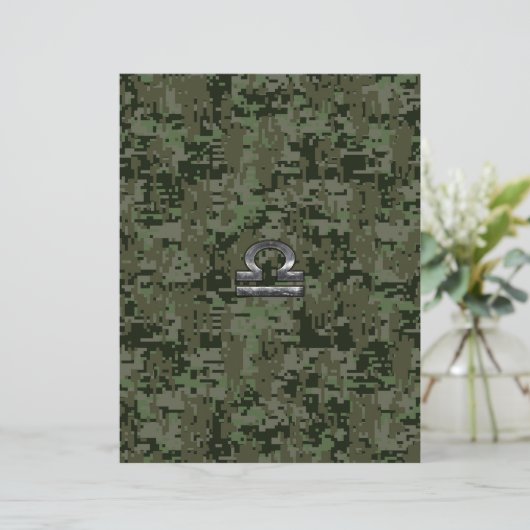 Libra Zodiac Sign Woodland Digital Camouflage (Staand voorkant)