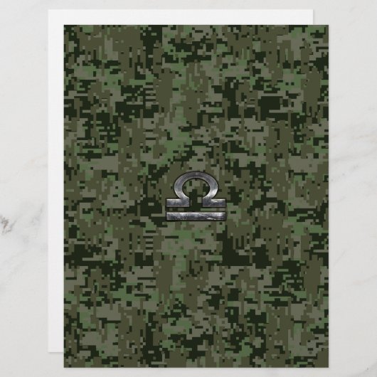 Libra Zodiac Sign Woodland Digital Camouflage (Voorkant / Achterkant)
