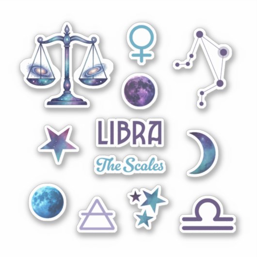 Libra Zodiac Sticker Collection (Devant)