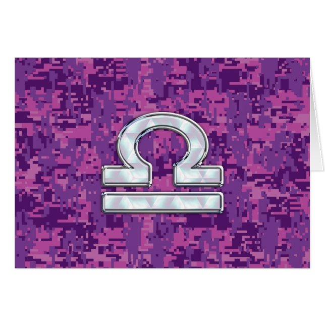 Libra Zodiac Symbol Fuchsia Pink Digital Camo (Voorkant Horizontaal)