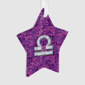 Libra Zodiac Symbol Fuchsia Pink Digital Camo Ornament (voorkant)