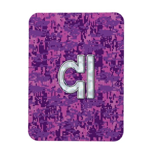 Libra Zodiac Symbol on Fuchsia Digital Camo Magneet (Verticaal)