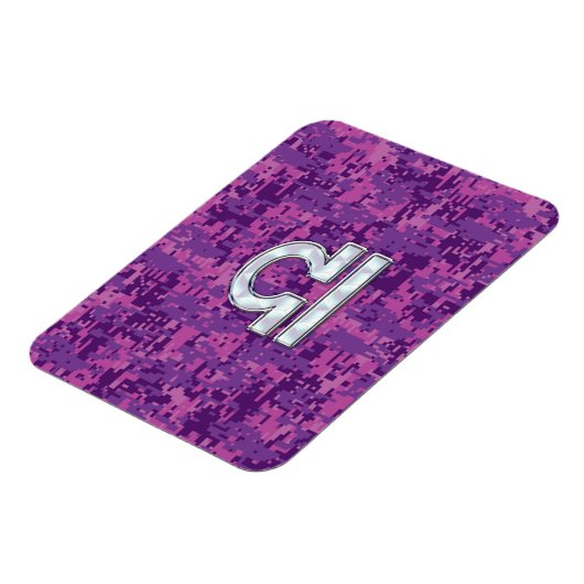 Libra Zodiac Symbol on Fuchsia Digital Camo Magneet (Linkerzijde)