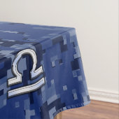 Libra Zodiac Symbol op Blue Digital Camo Tafelkleed (Voorbeeld)