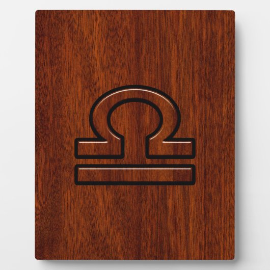 Libra Zodiac Symbol op Mahogany Fotoplaat (Voorkant)