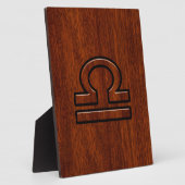 Libra Zodiac Symbol op Mahogany Fotoplaat (Zijkant)