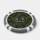 Libra Zodiac Symbol op olijfgroene digitale camo Poker Chips (Enkel)