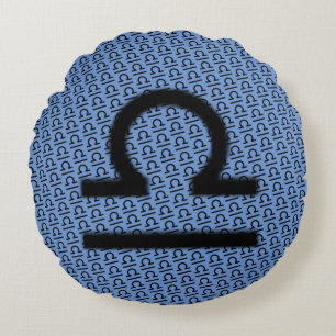 Libra Zodiac Symbol Standard by Kenneth Yoncich Rond Kussen