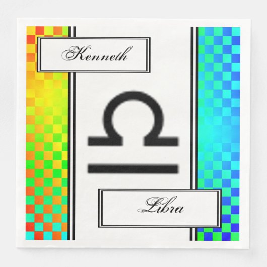 Libra Zodiac Symbol Standard by Kenneth Yoncich Servetten (Voorkant)