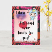 Libra Zodiac Valentines Carte personnalisée (Fleur jaune)