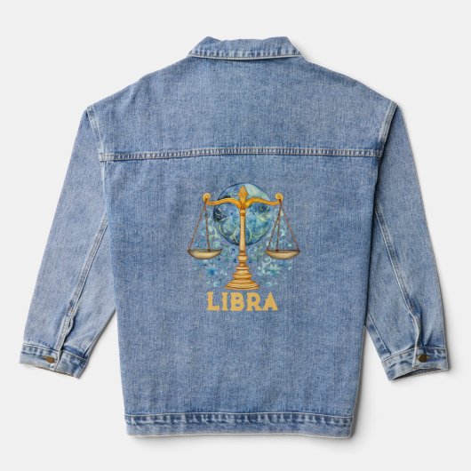 Libra Zodiac - Veste Denim pour femmes (Verso)