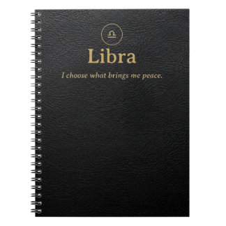 Libra Zodiak Spiraal Notebook - Nep Leer Uiterlijk Notitieboek
