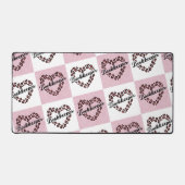 Libraire Leopard Coeur Cadre rose blanc (Recto)
