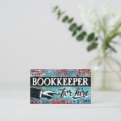 Libraire Pour Louer Cartes de visite - Rouge Bleu (Debout devant)