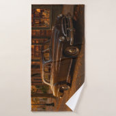 Librairie Automne/Automne vintage et voiture (Serviette de bain)